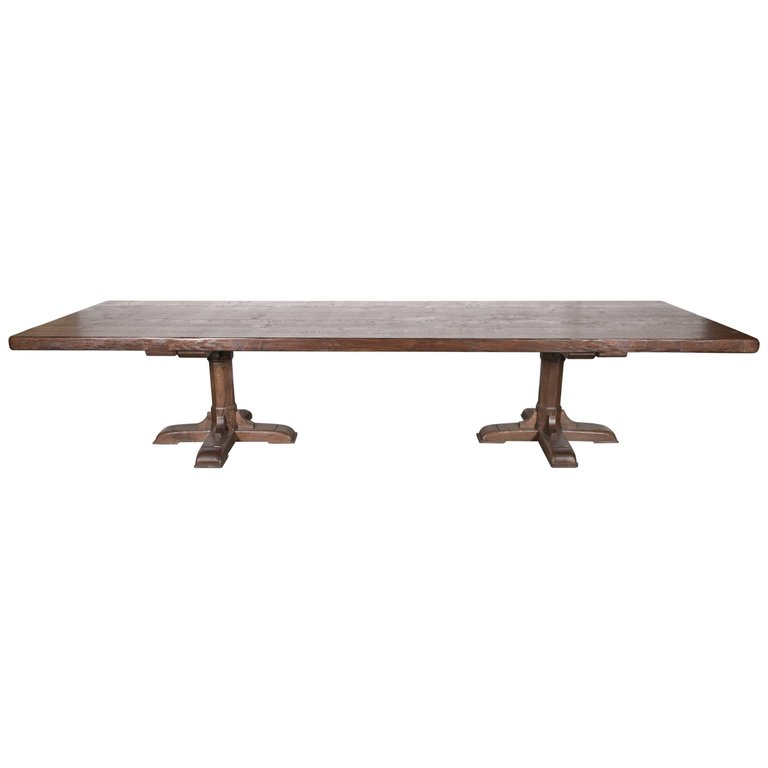 Custom 12-Foot French Farmhouse Table Handcrafted from Imported French Oak 