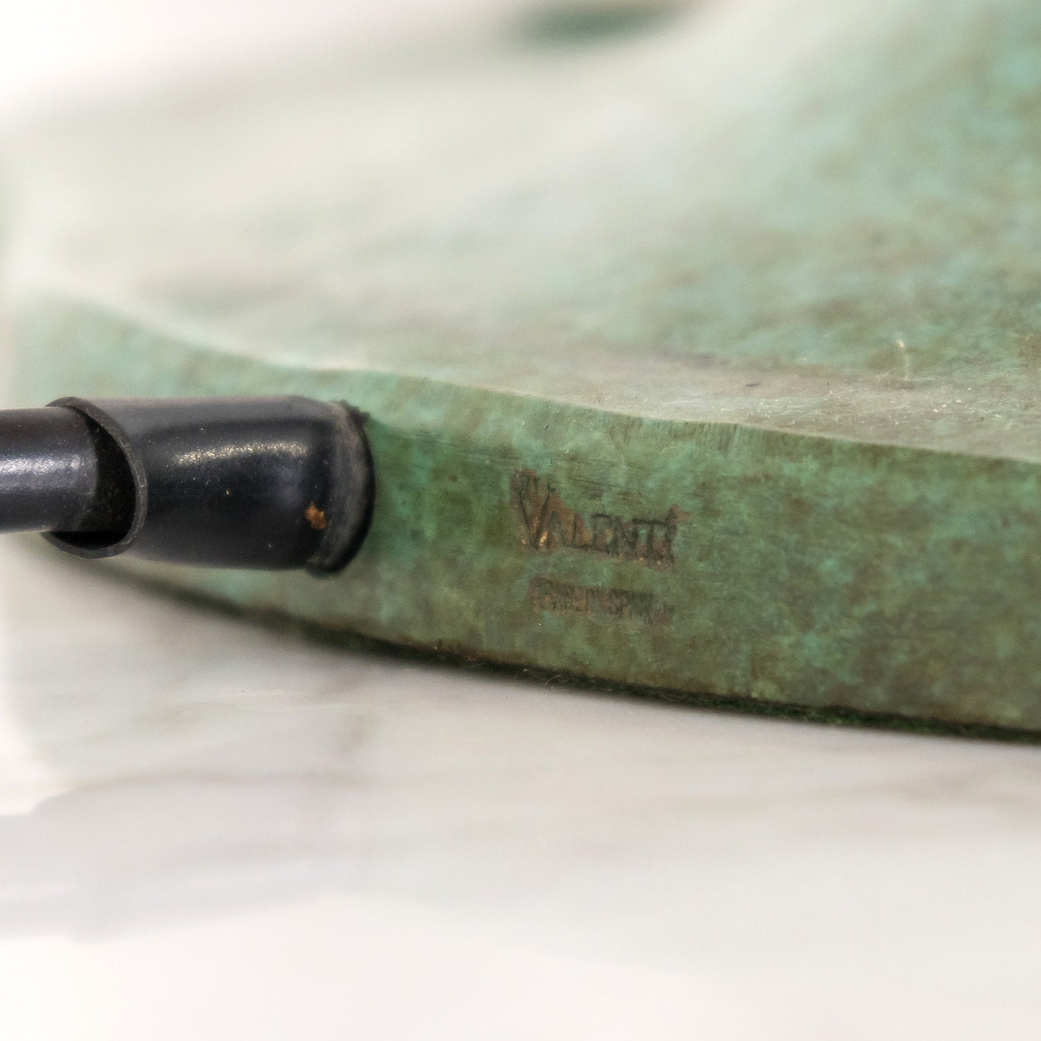 Vintage 20th Century Enameled Bronze Ribbon Table Lamp by Valentí Spain, Signed