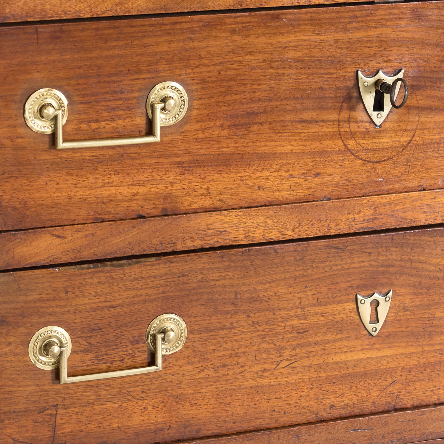 Early 19th Century French Louis XVI Style Tall Mahogany Gentleman's Chest of Drawers or Chiffoniere with Marble Top