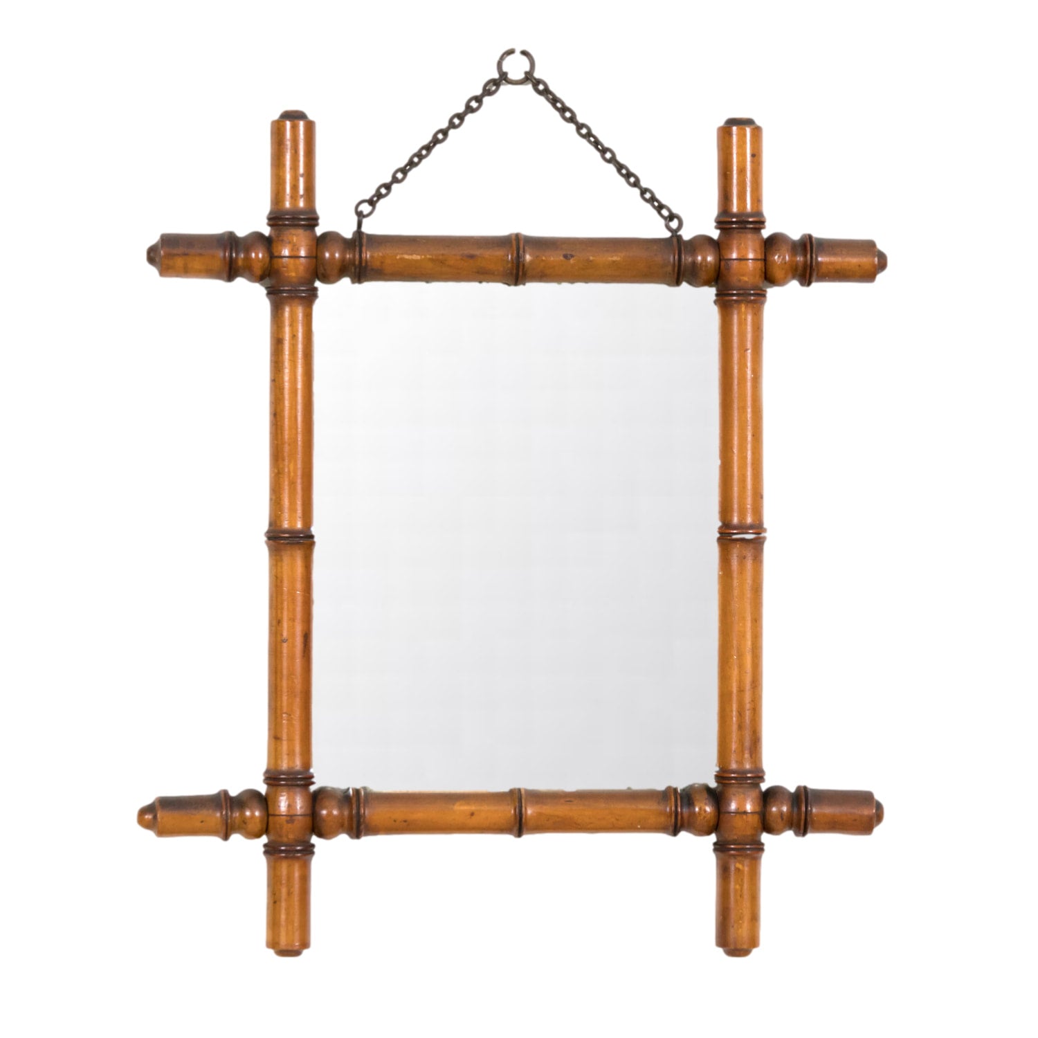 19th to 20th Century Carved French Faux Bamboo Mirrors