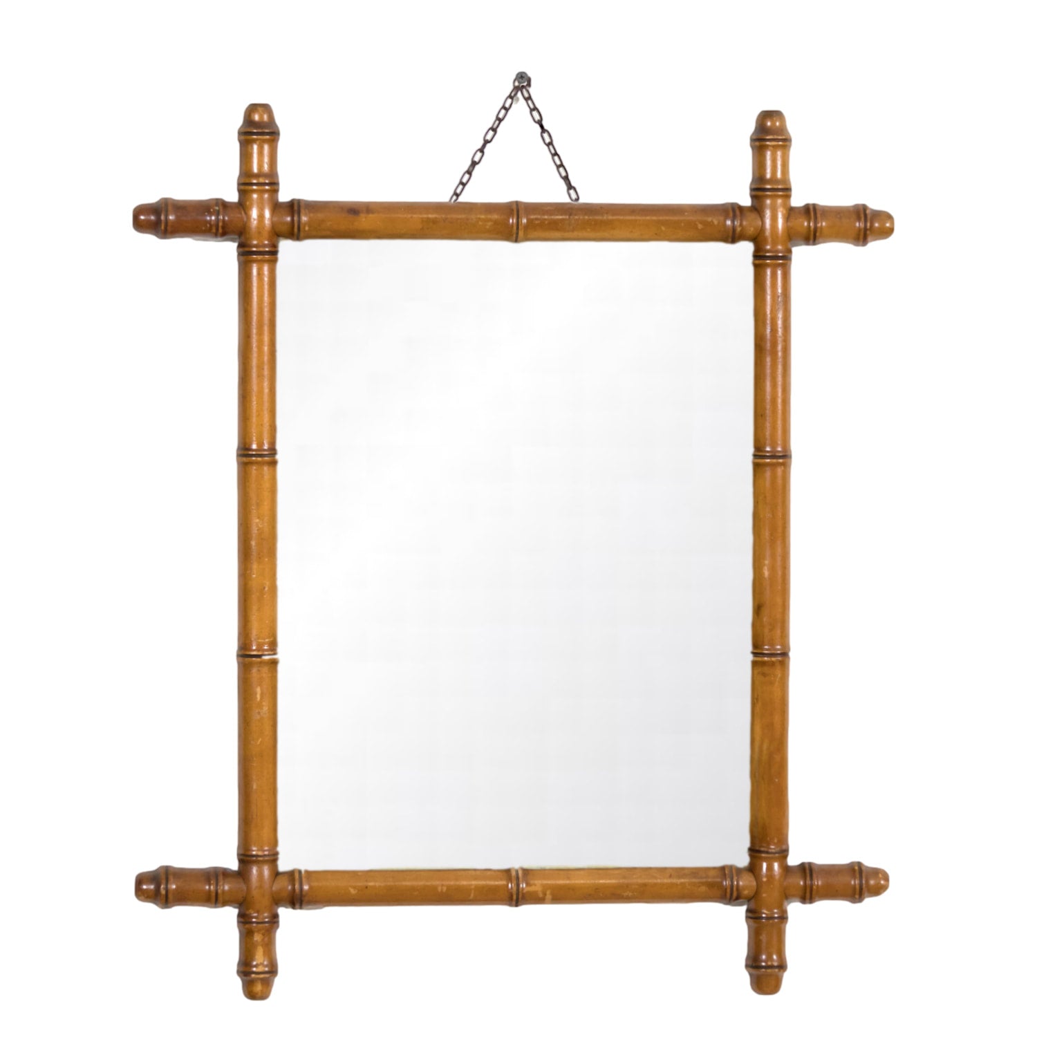 19th to 20th Century Carved French Faux Bamboo Mirrors