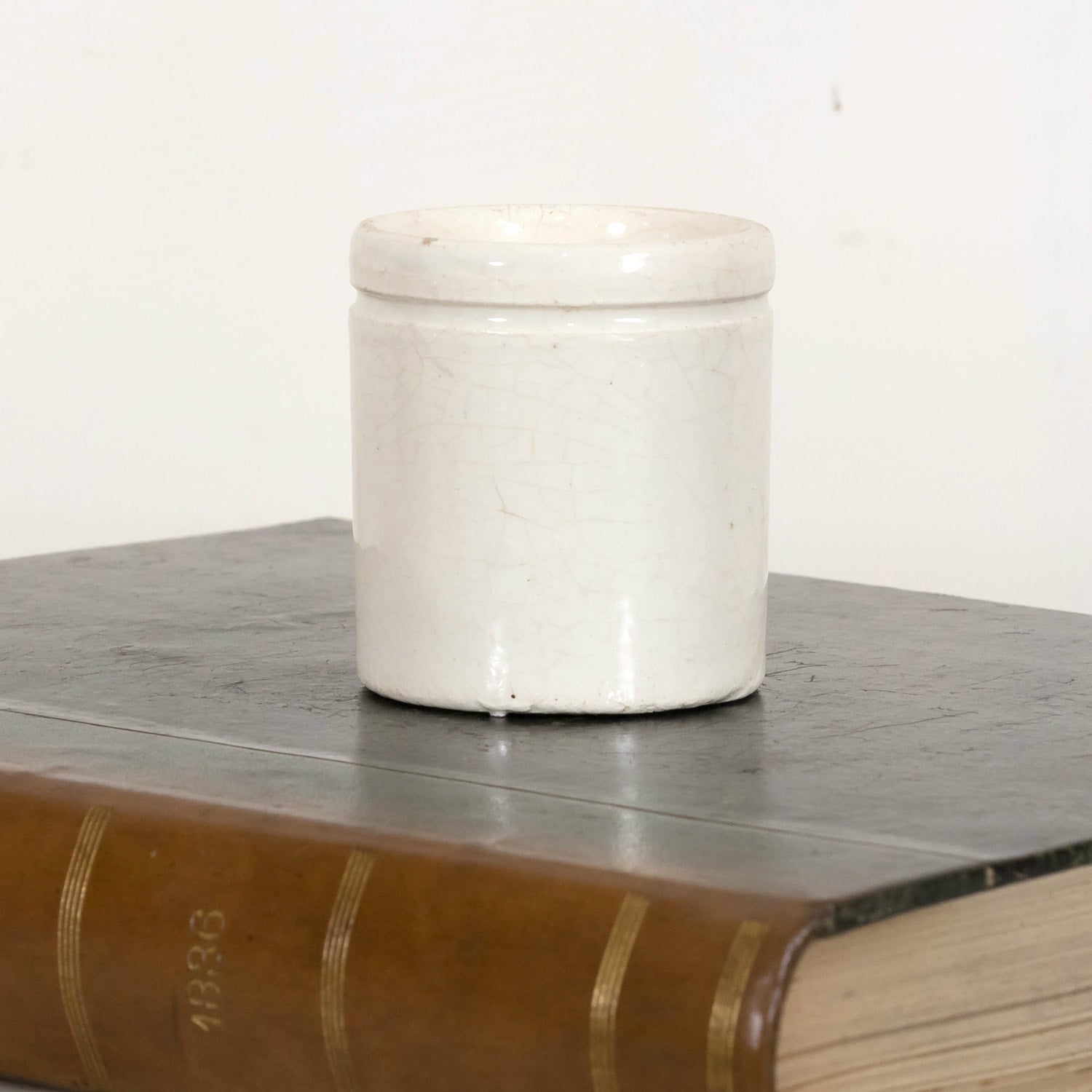 Small 19th Century Antique French Ironstone Preserving Pots or Pots à Confiture