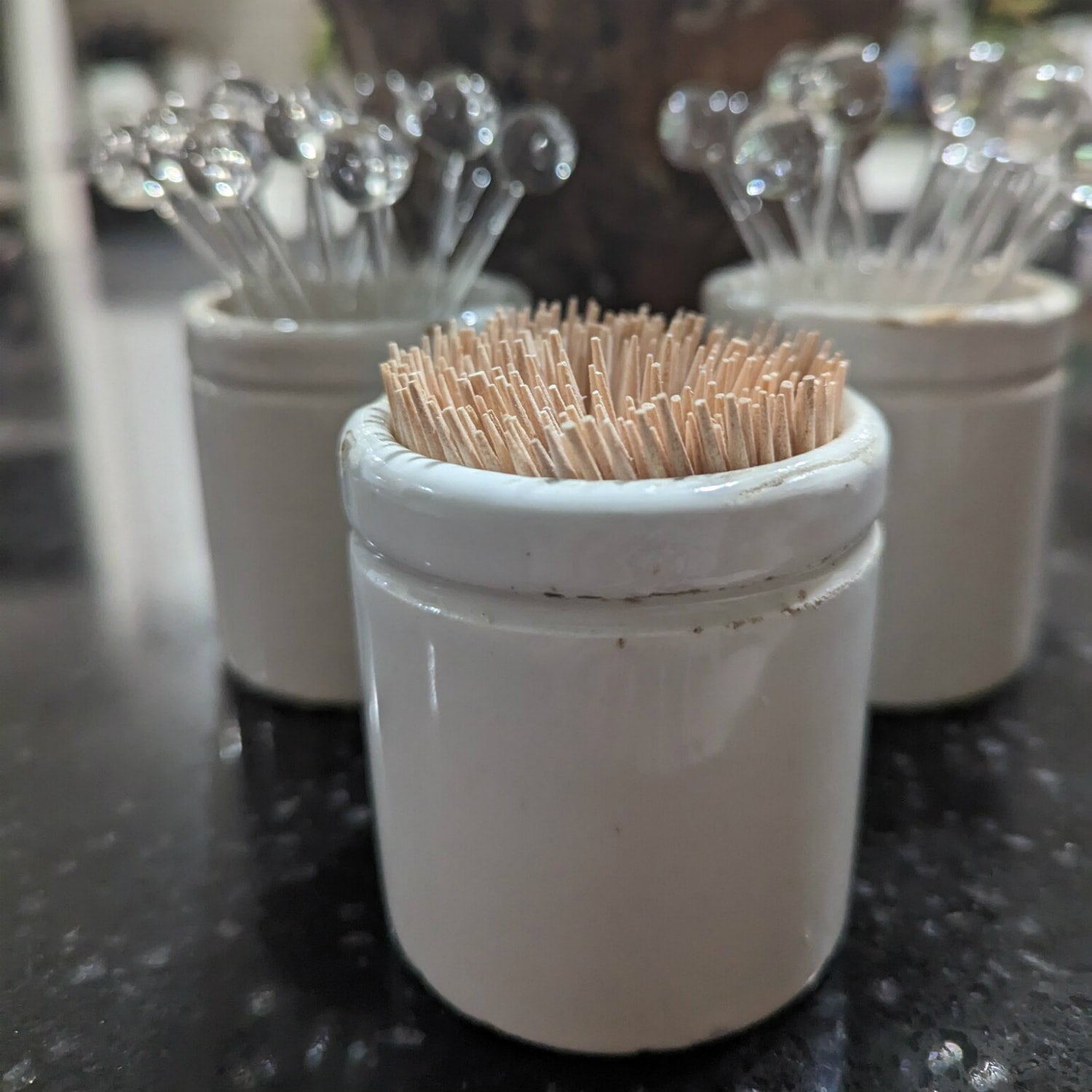 Small 19th Century Antique French Ironstone Preserving Pots or Pots à Confiture