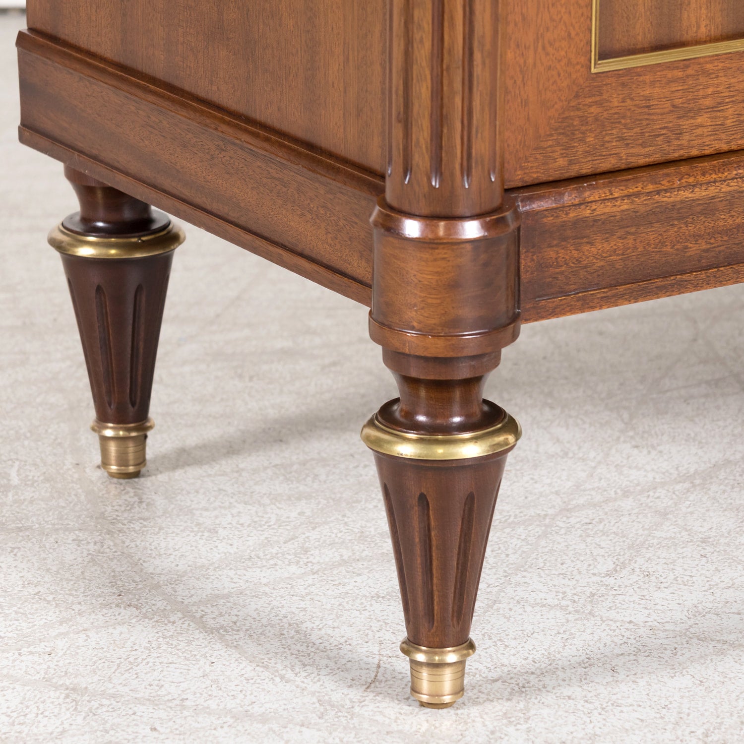 Early 20th Century Antique French Louis XVI Style Mahogany Enfilade Buffet with Carrara Marble Top