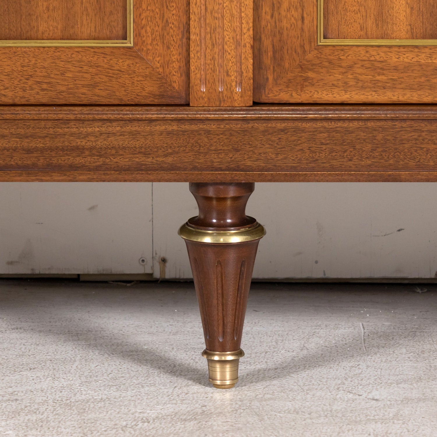 Early 20th Century Antique French Louis XVI Style Mahogany Enfilade Buffet with Carrara Marble Top
