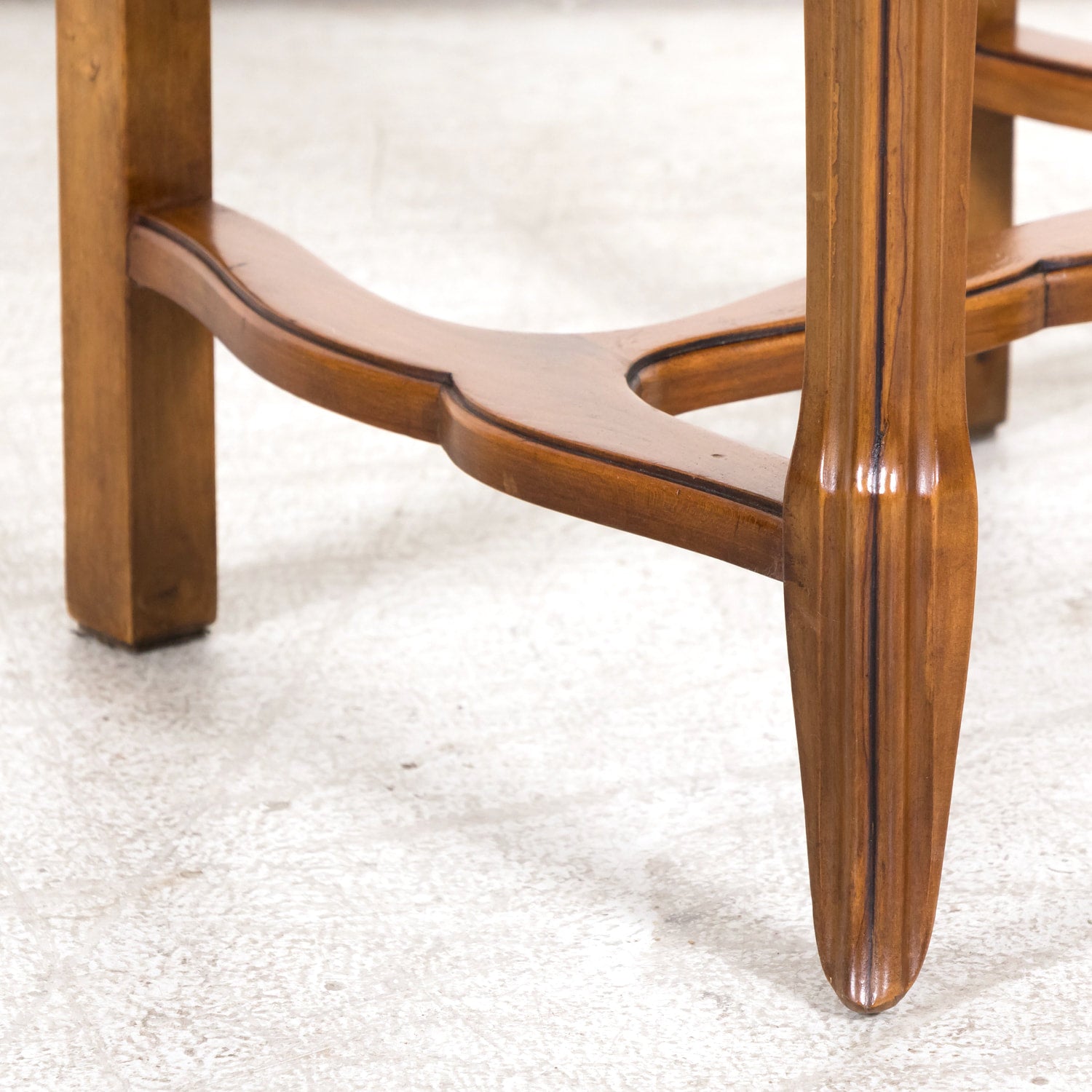 Set of Eight 19th Century Country French Louis XV Style Carved Walnut Dining Side Chairs with Rush Seats