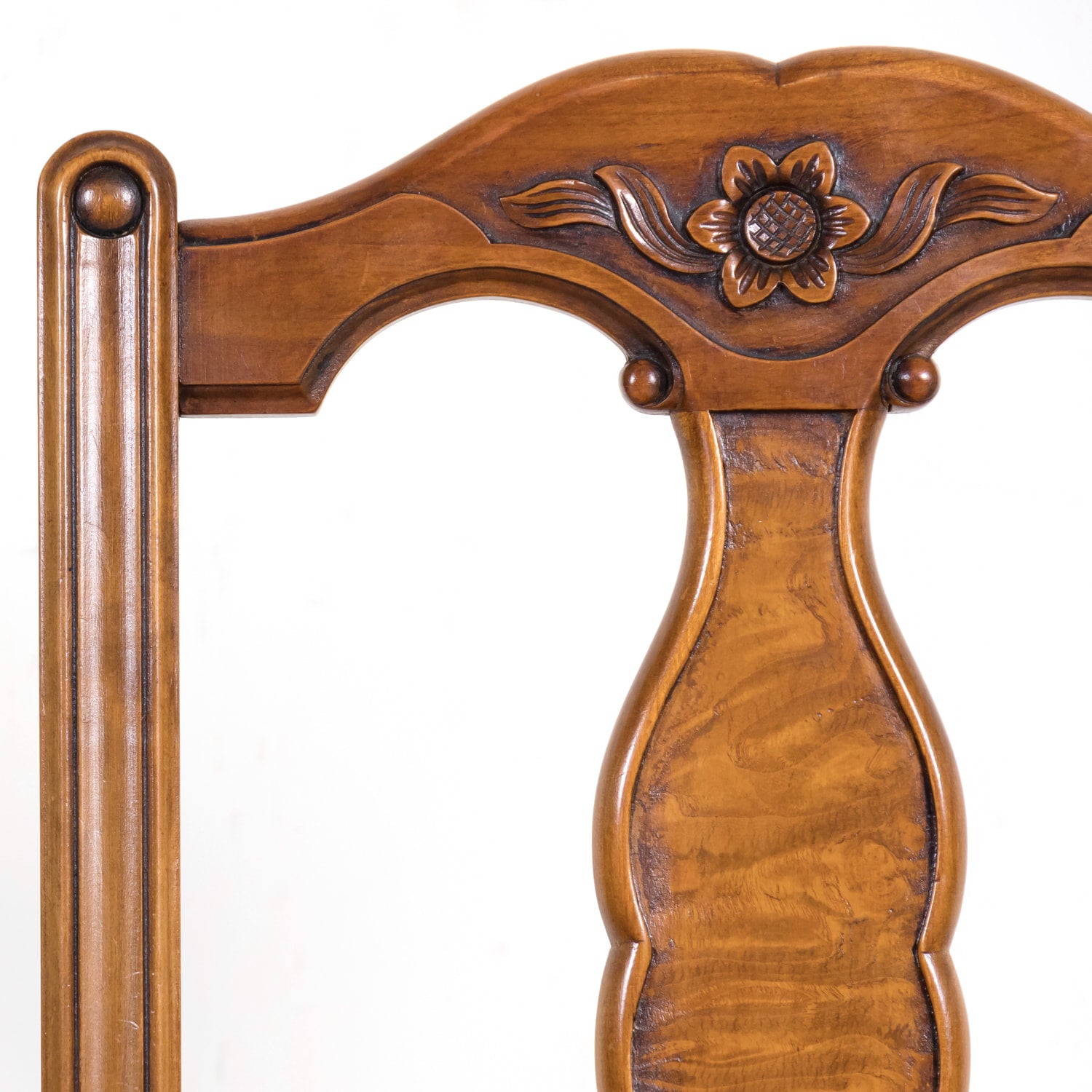 Set of Eight 19th Century Country French Louis XV Style Carved Walnut Dining Side Chairs with Rush Seats