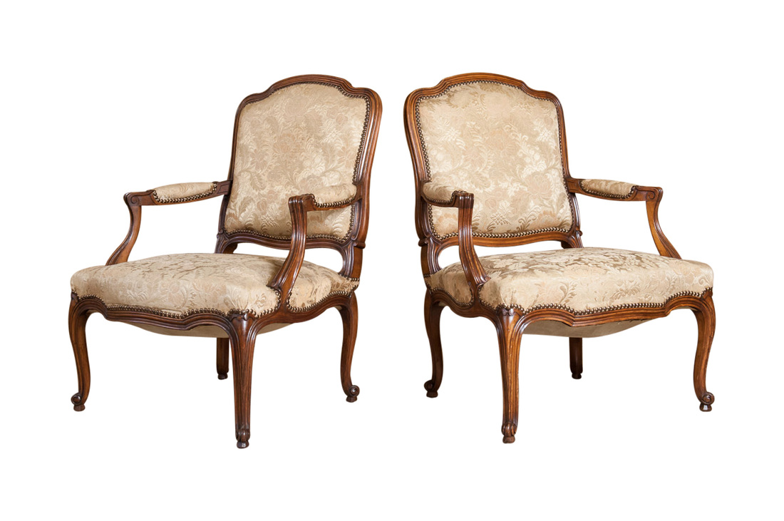 LOLO FRENCH ANTIQUES PAIR FRENCH ANTIQUE LOUIS XV STYLE SALON CHAIRS - Lolo  French Antiques et More