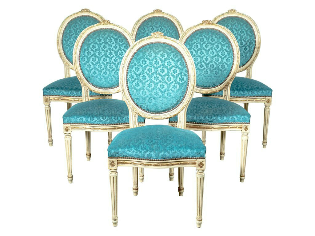 LOLO FRENCH ANTIQUES SET OF SIX FRENCH LOUIS XVI STYLE MAISON