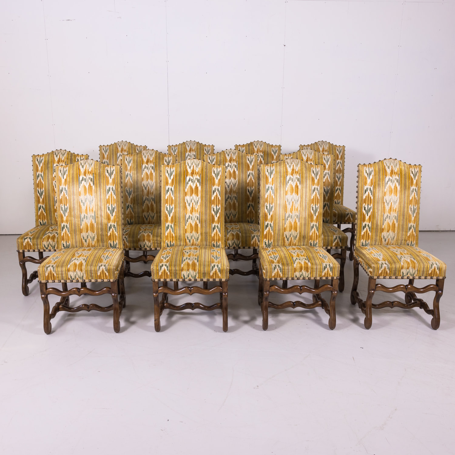 Set of Six French Louis XIII Walnut Turned Legs Side Chairs For Sale at  1stDibs